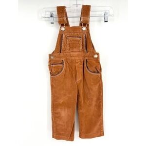 Vintage Popsicle Kids Corduroy Overalls Size 3T Caramel Brown Bib Jumpsuit 70s